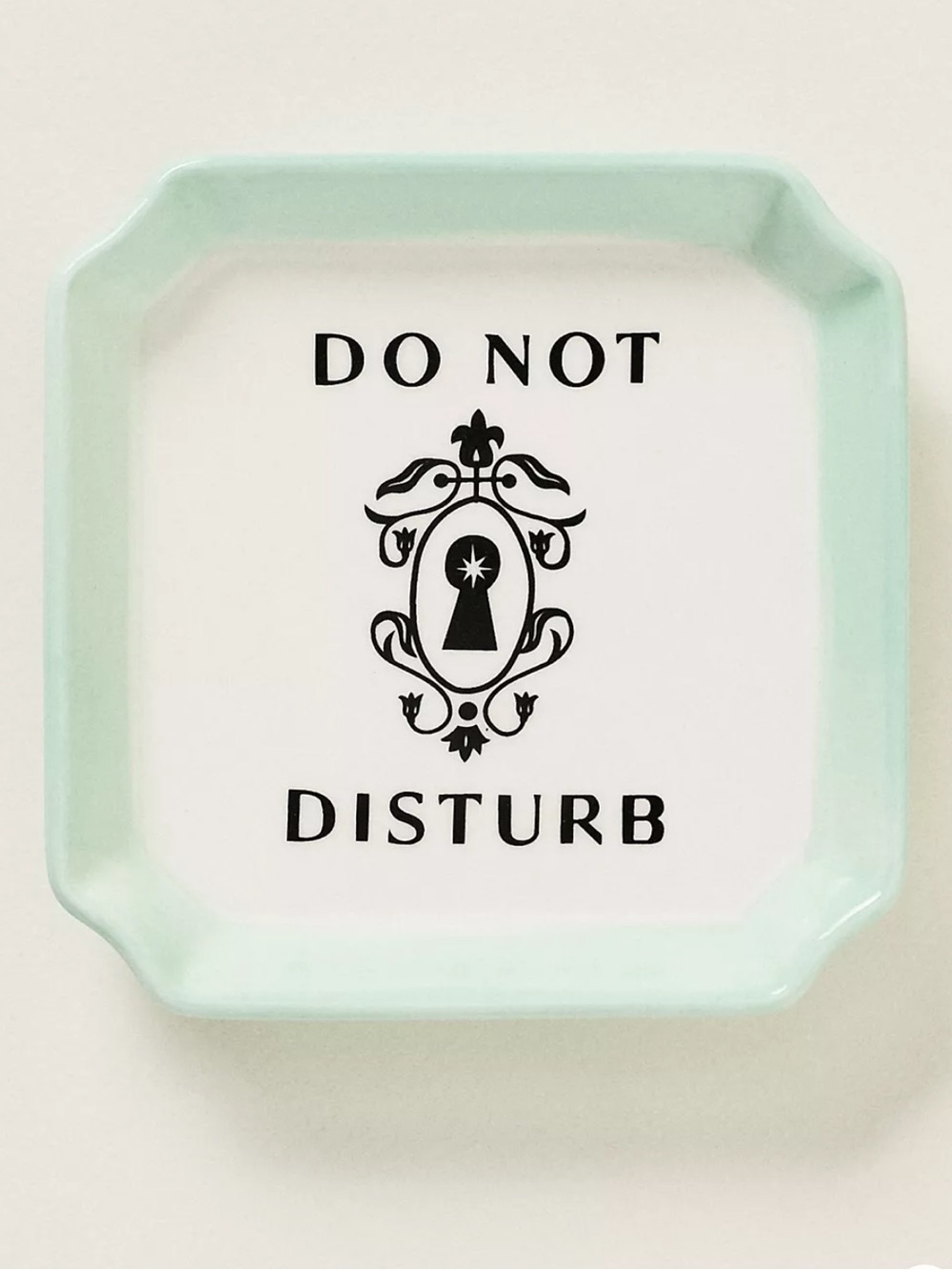 Anthropologie Hotel Trinket Dish Mint Do Not Disturb